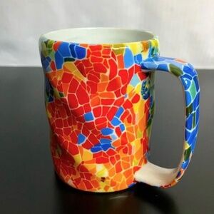 Vintage Barcelona Gaudi Mug Mosaic Pattern by Art Trencadis Sun Mosaic Bright